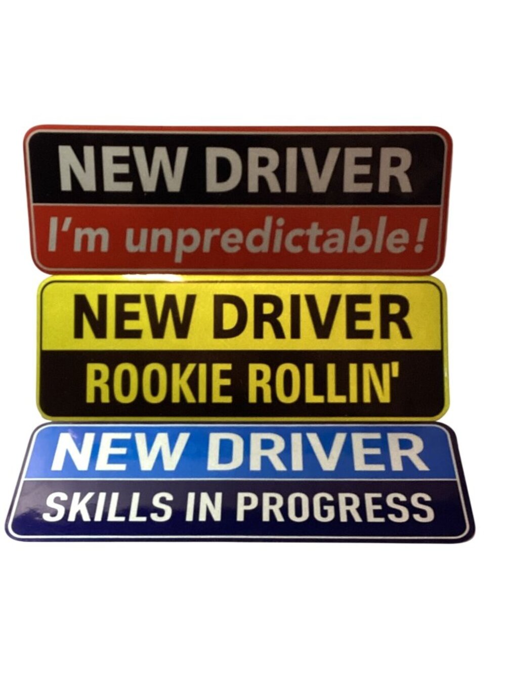 3 Pack Assorted New Student Driver Reflective Magnetic 10"X3.5"  NEW